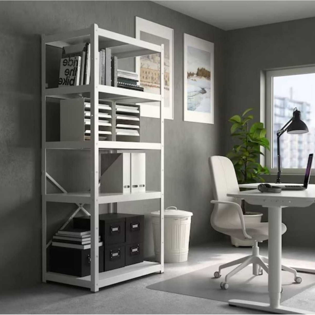 VENTITAS HOME - Estante Gerencial Industrial Maldini Ventitas Home Blanco