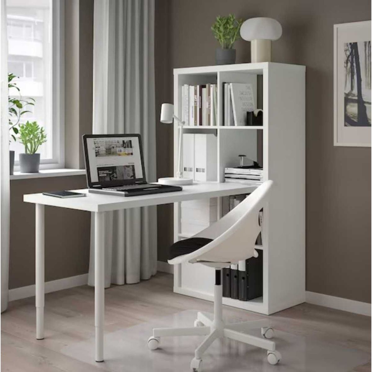 VENTITAS HOME - Escritorio con Librero Campden Ventitas Home Blanco