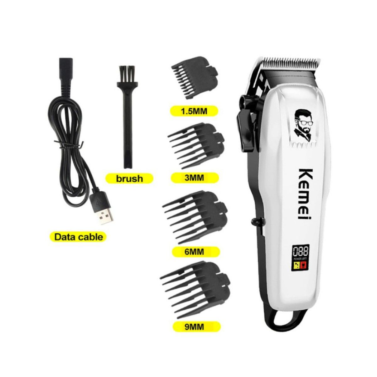 KEMEI - Maquina de Cortar Cabello de Barbero Profesional Kemei 809