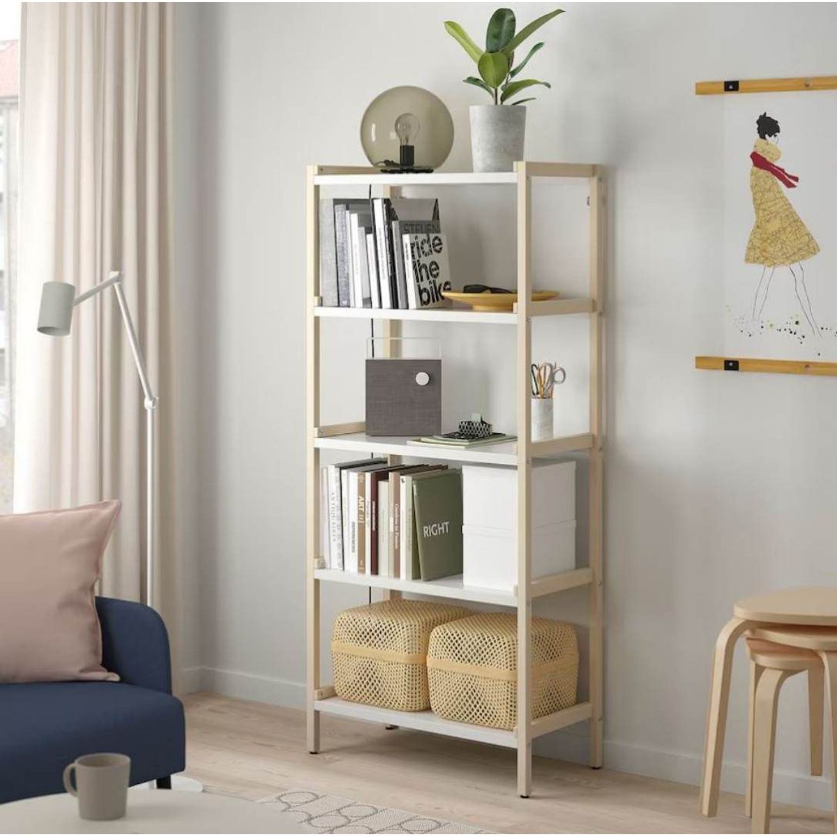 VENTITAS HOME - Estante Industrial Monserrate Ventitas Home Blanco y Crema