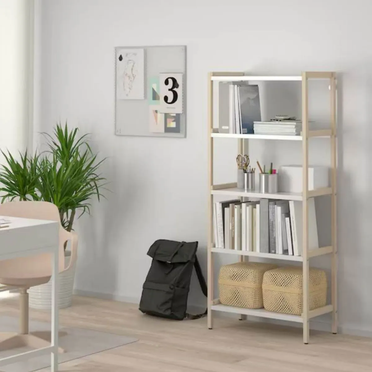 VENTITAS HOME - Estante Industrial Monserrate Ventitas Home Blanco y Crema