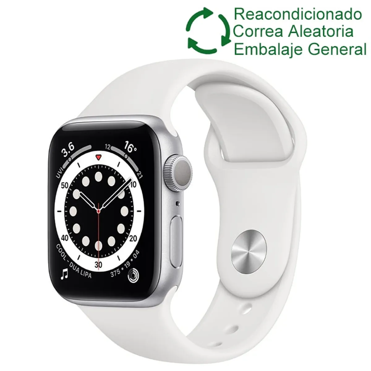APPLE - Apple Watch Series 6 (40mm,GPS)- Plata Reacondicionado SemiNuevo