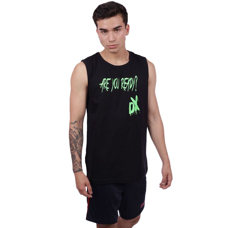 M MUSCLE MUSEUM - Polo Manga Cero Color Negro Are you Ready para Hombre