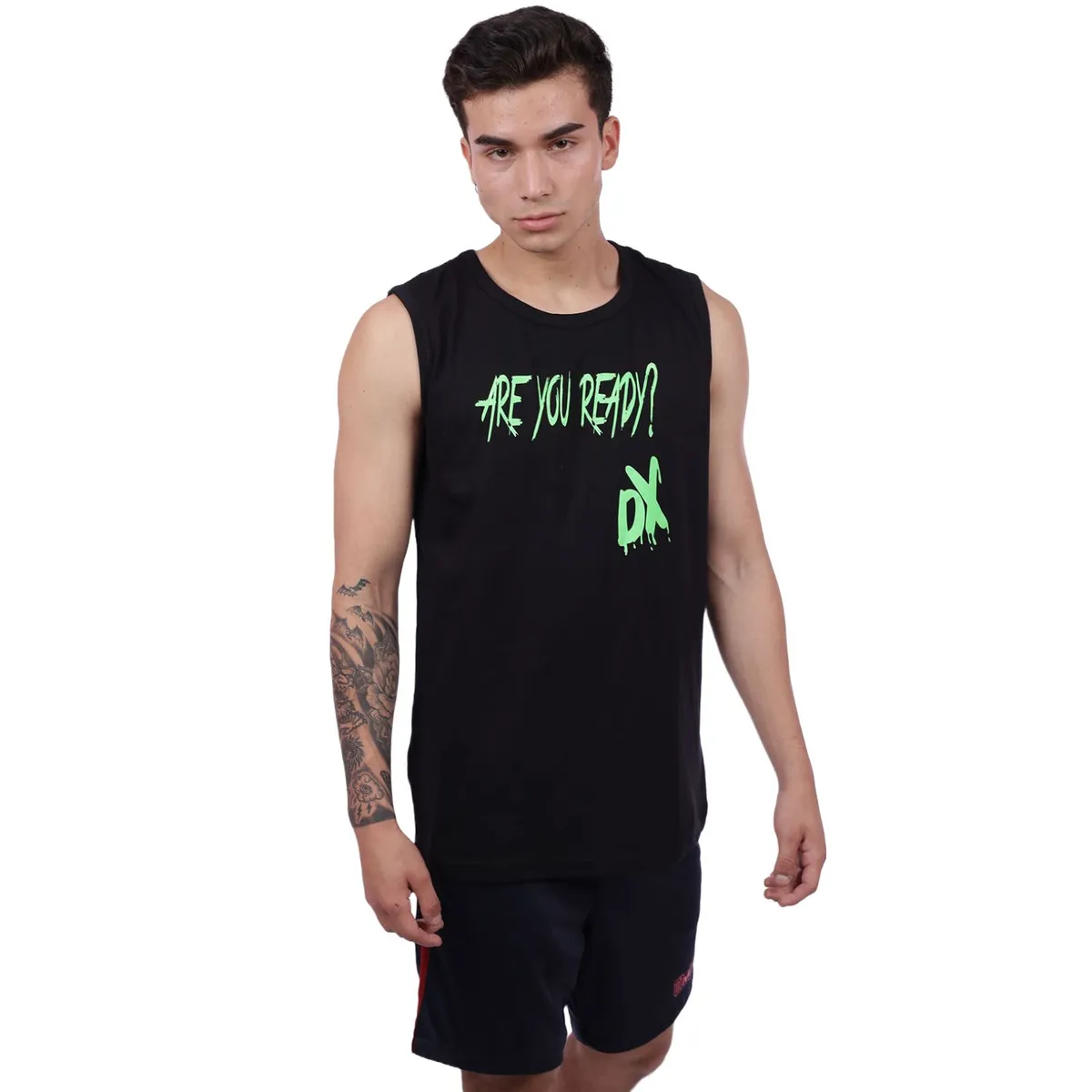 M MUSCLE MUSEUM - Polo Manga Cero Color Negro Are you Ready para Hombre