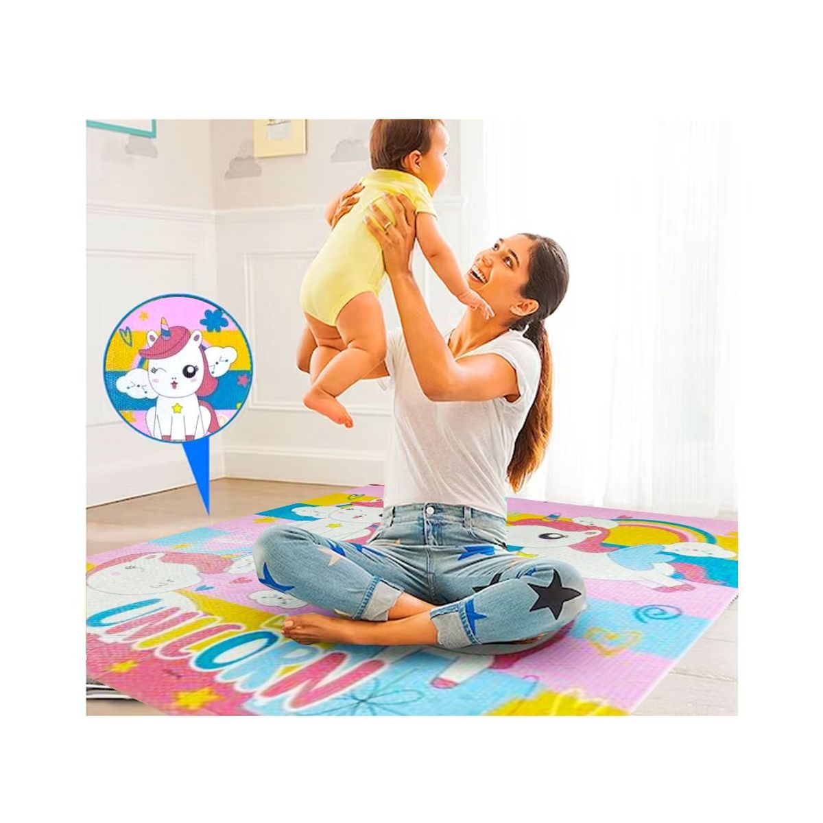 GENERICO - Pisos Alfombra Goma Didáctico Eva 04 Piezas 60cm Unic