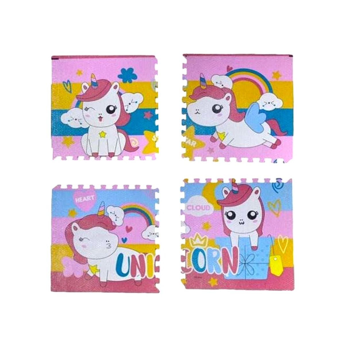 GENERICO - Pisos Alfombra Goma Didáctico Eva 04 Piezas 60cm Unic