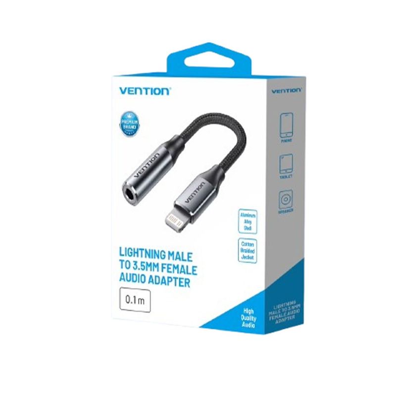 VENTION - Mini Adaptador Lightning 35mm Mini JACK Portable PVC TRRS