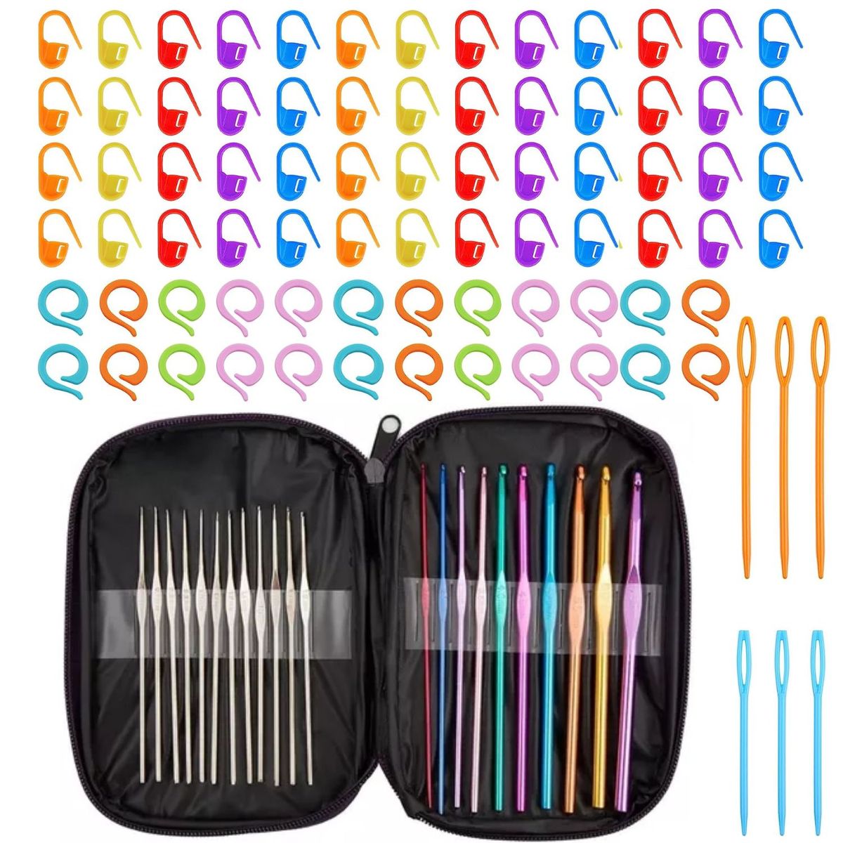 GENERICO - Kit Ganchillo Importado Crochet Palitos Kit De Costura 100pz