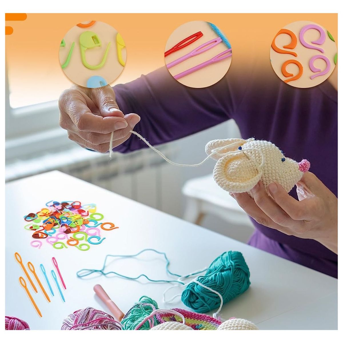 GENERICO - Kit Ganchillo Importado Crochet Palitos Kit De Costura 100pz