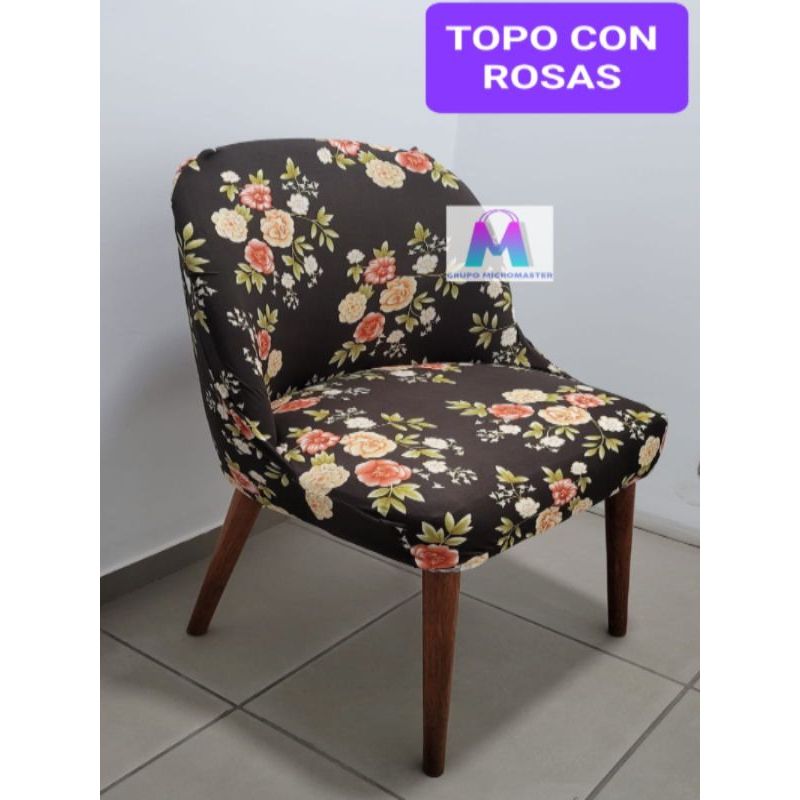 GENERICO - 08 Forros de silla Vintage diseño Topo con Rosas