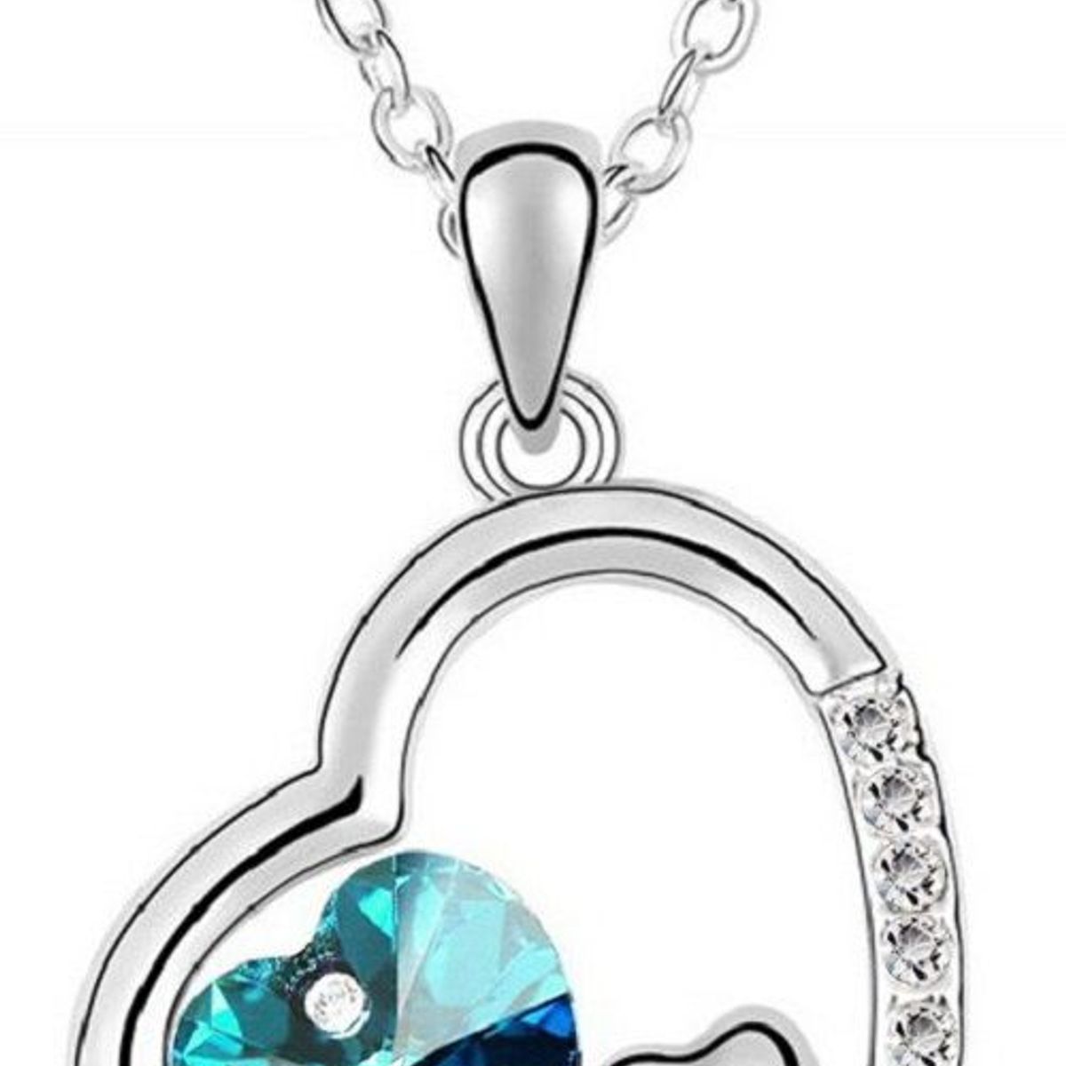 GENERICO - Pack de Joyas Corazón Turquesa Collar y Aretes - Genieka