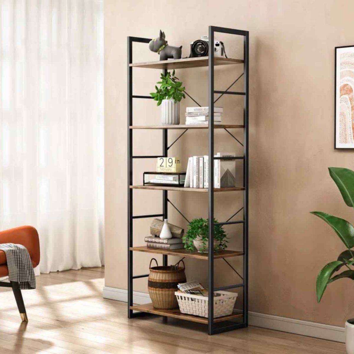 VENTITAS HOME - Estante Organizador Industrial Christine Ventitas Home Espresso y Negro