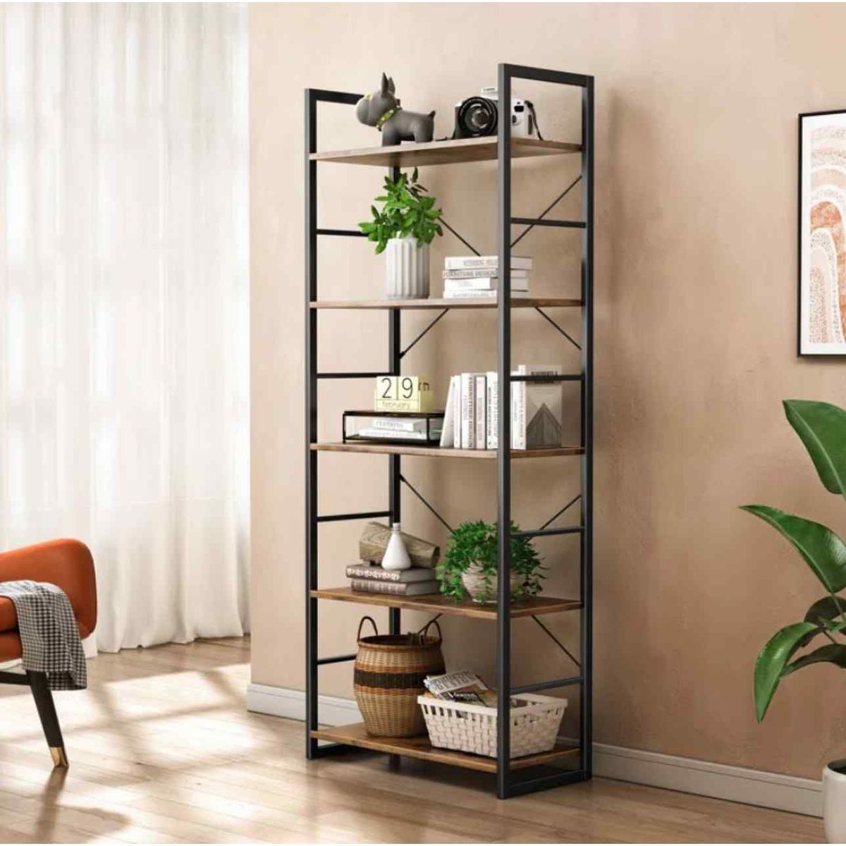 VENTITAS HOME - Estante Organizador Industrial Christine Ventitas Home Espresso y Negro