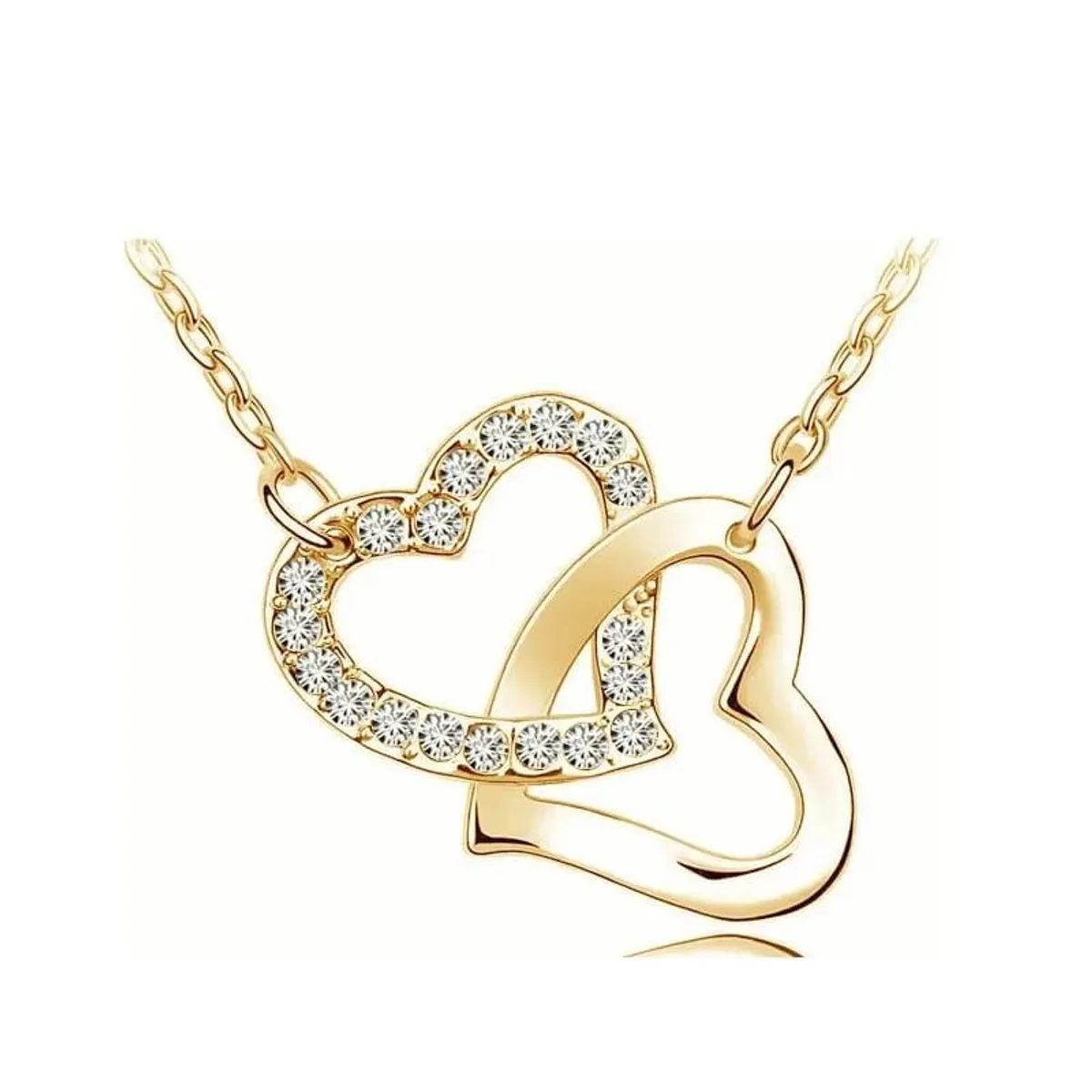 GENERICO - Pack de Joyas Two Hearts Aretes Collar y Pulsera- Genieka
