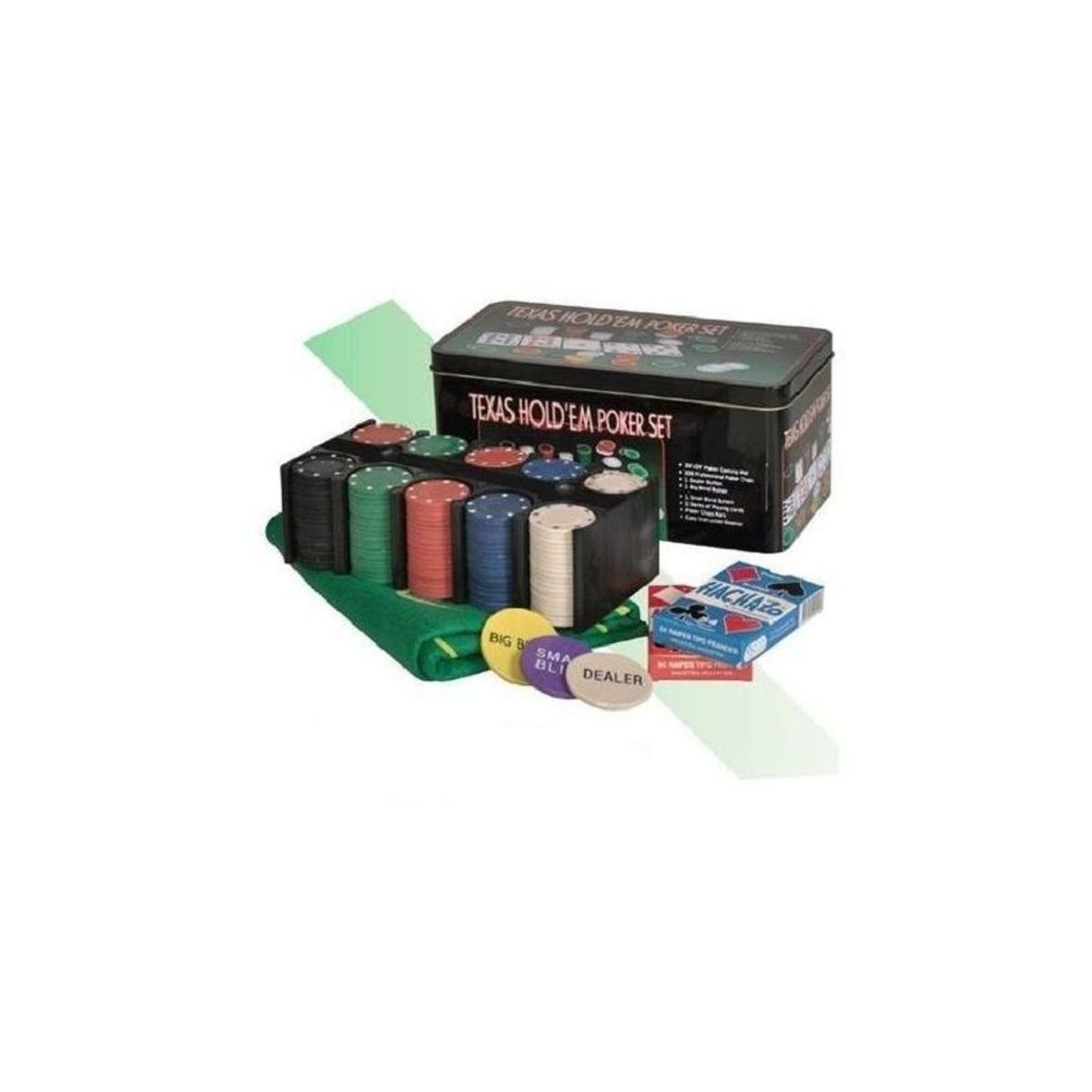 GENERICO - Set de Poker de 200 Fichas Caja Metalica