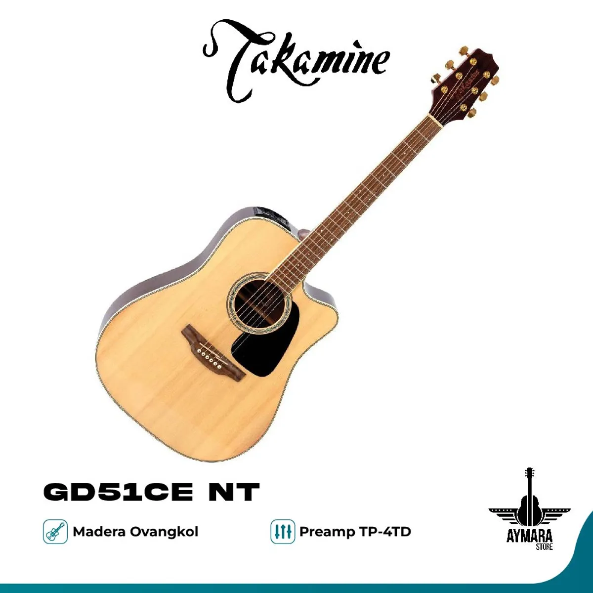 TAKAMINE - TAKAMINE GD51CE NT GUITARRA ELECTROACUSTICA METAL