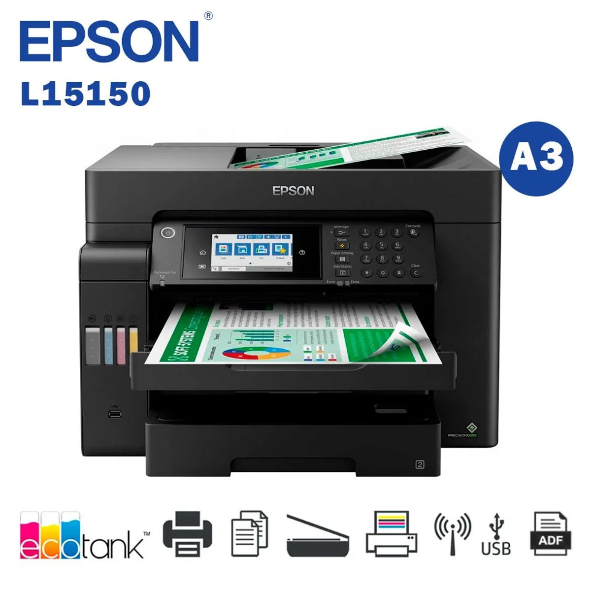 EPSON - Impresora A3 MULTIFUNCIONAL A3 Epson L15150 Sistema continuo Fabrica