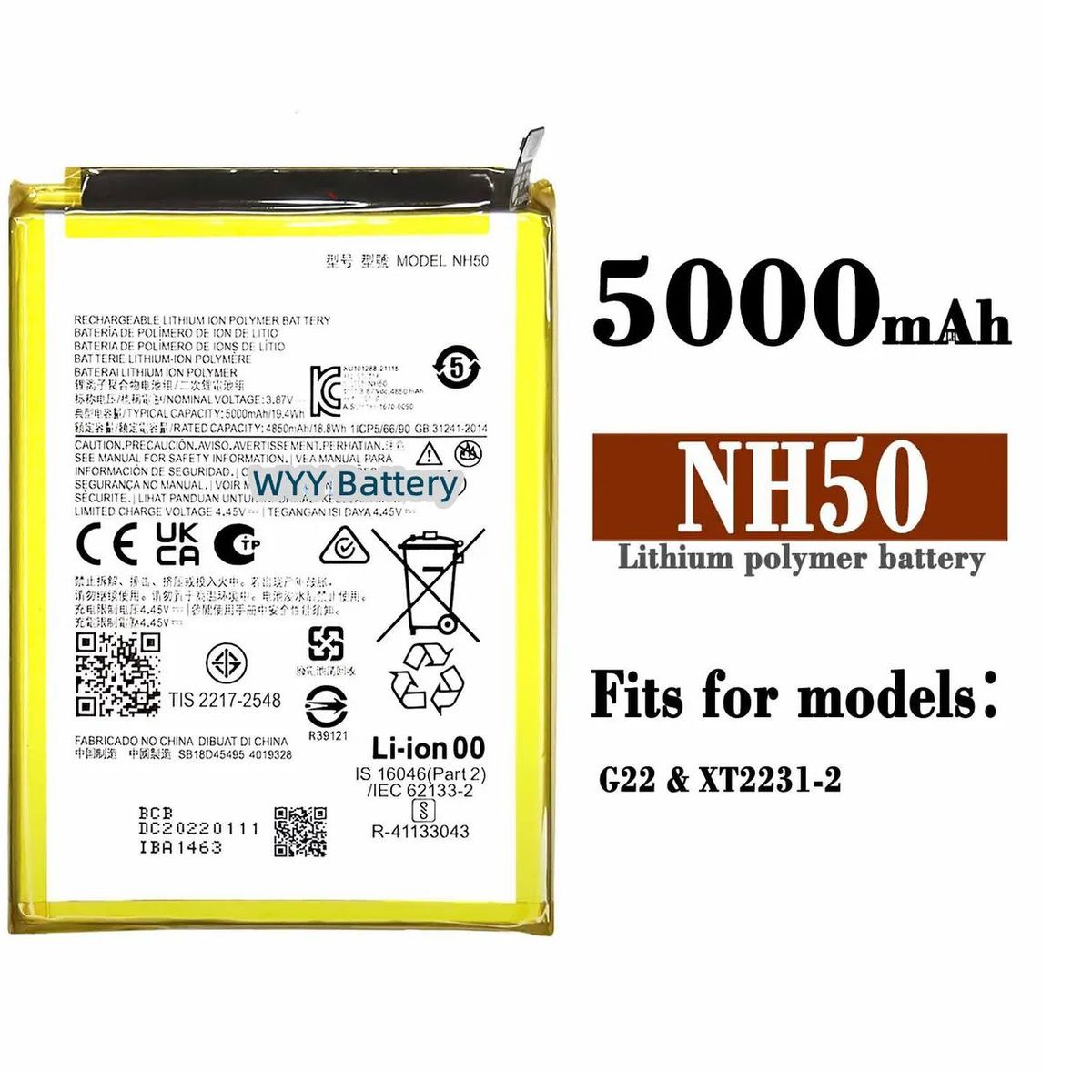 GENERICO - BATERIA  MOTOROLA  G22  NH50  TORIGINAL-SM  NUEVO