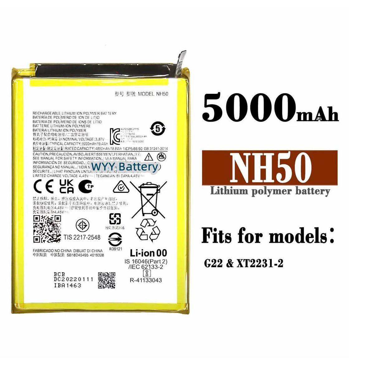 GENERICO - BATERIA  MOTOROLA  G22  NH50  TORIGINAL-SM  NUEVO