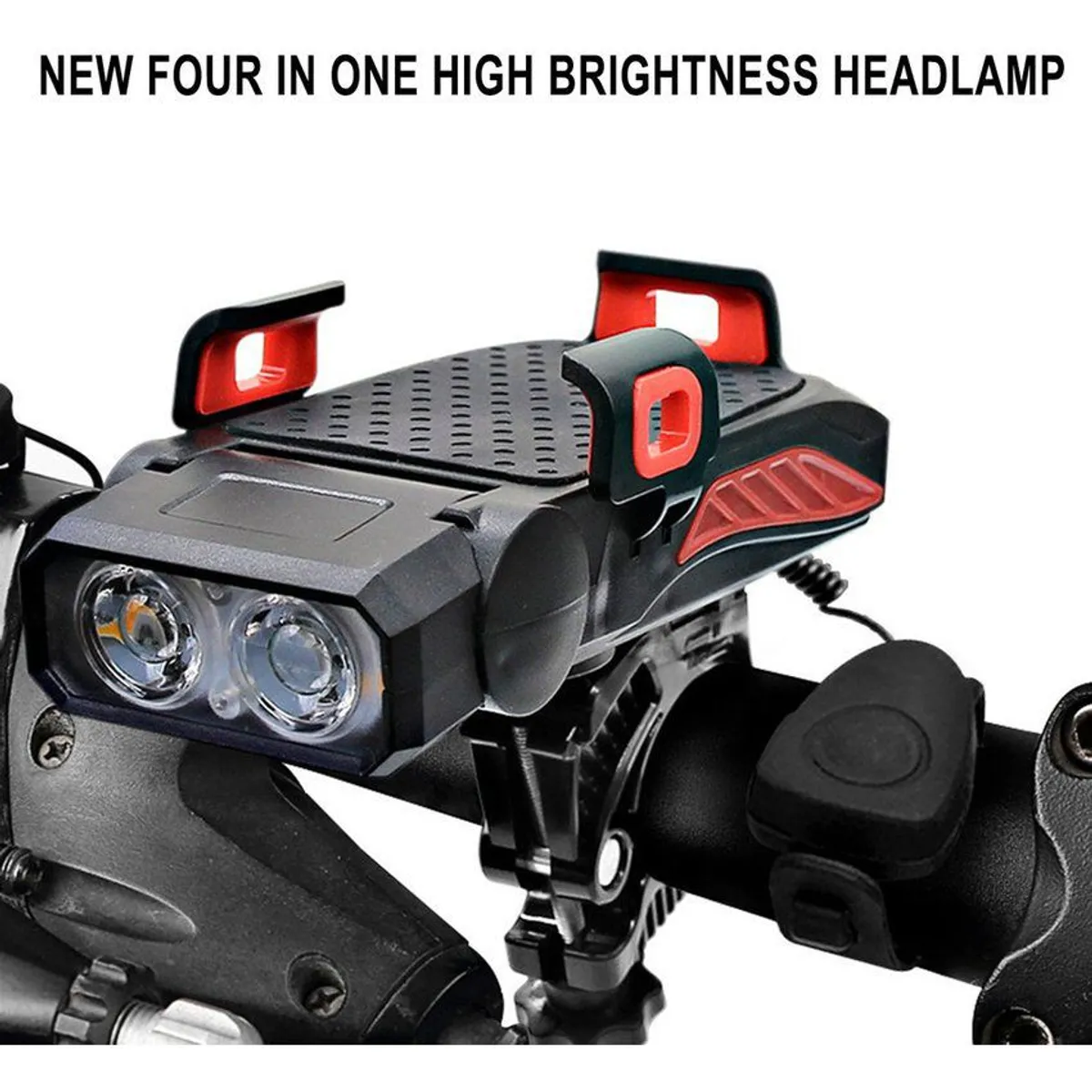 SEISA - Linterna  led timbre bocina power bank para bicicleta 4 en 1