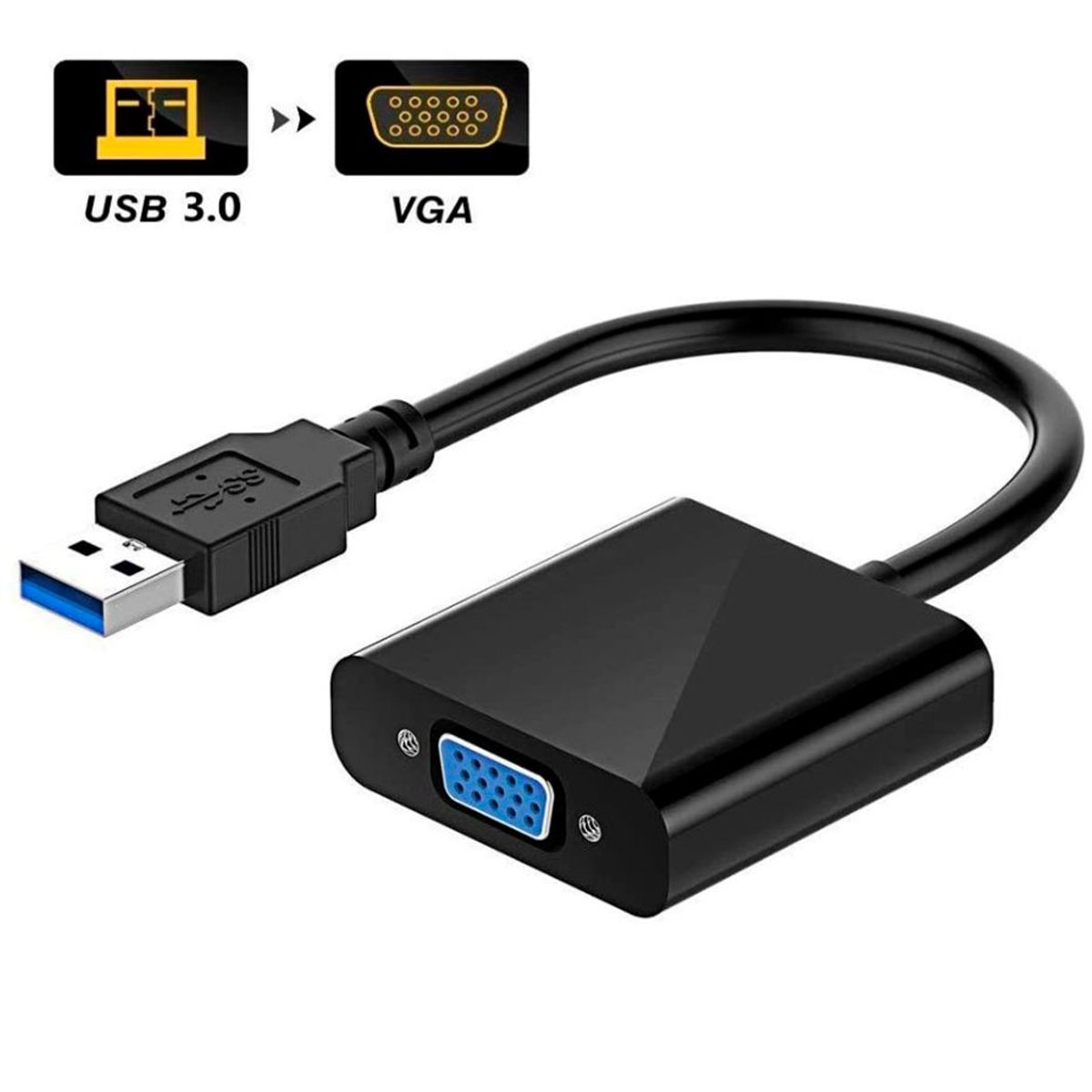 GENERICO - Convertidor adaptador usb 3.0  a vga full hd 1080p