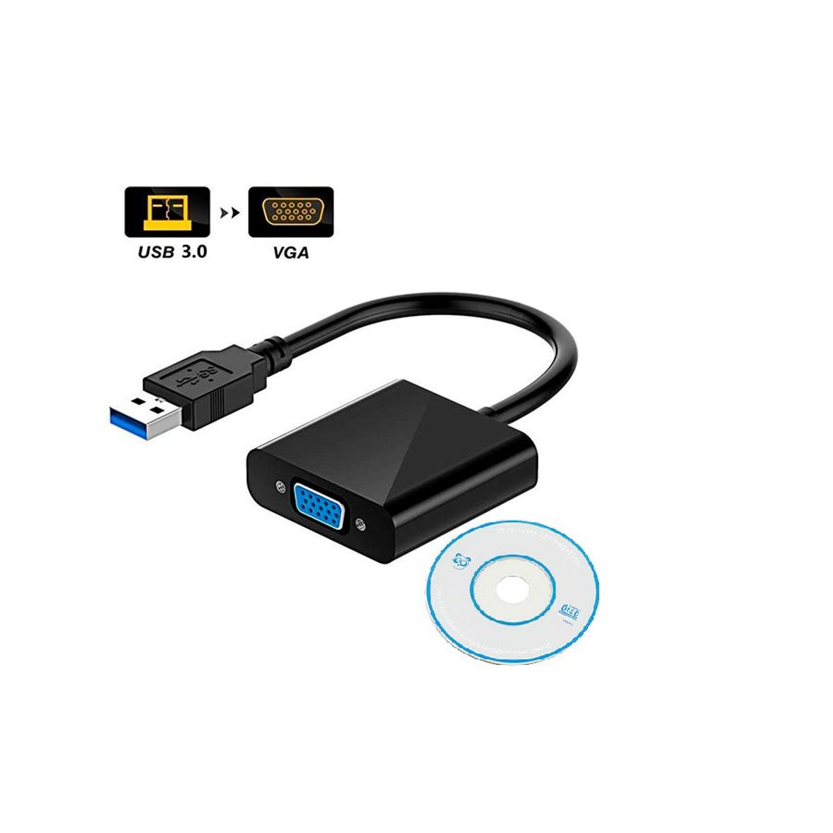 GENERICO - Convertidor adaptador usb 3.0  a vga full hd 1080p