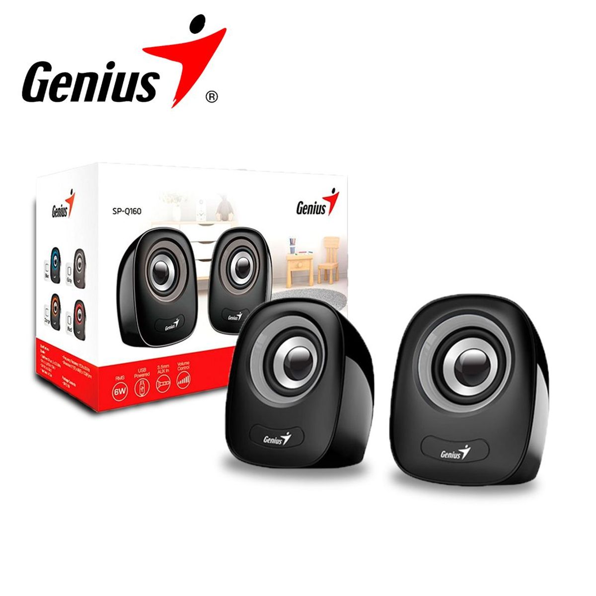 GENIUS - Parlante genius sp-q160 usb power 6w iron grey