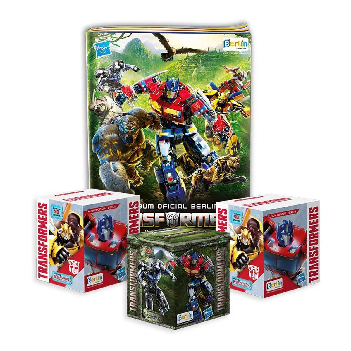 EDITORIAL BERLIN - Transformers, 1 Álbum Tapa Blanda + 3 Cajitas (150 Sobres)