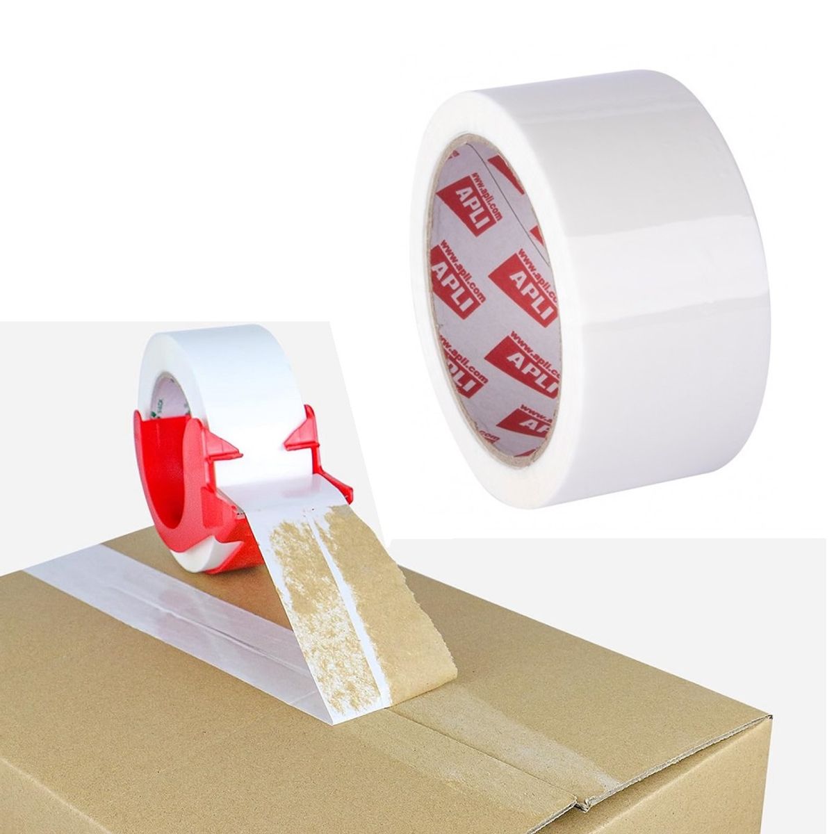 GENERICO - Cinta de embalaje de colores 200 Yardas - Blanco / Pack 12