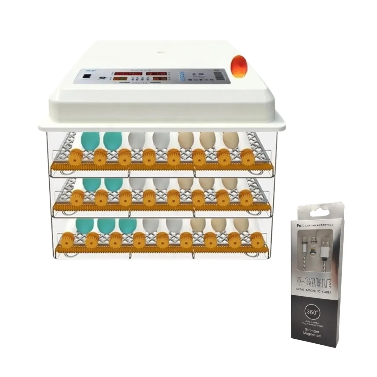 GENERICO - INCUBADORA AUTOMÁTICA 176 HUEVOS DUAL 220V-12V JERSIMPORT