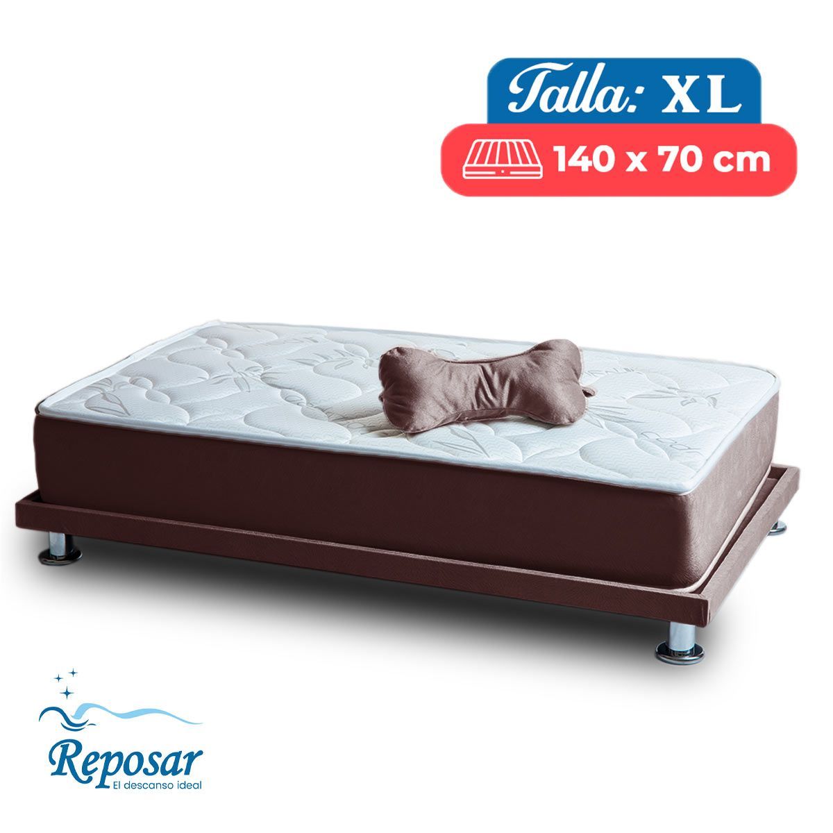 REPOSAR EL DESCANSO IDEAL - Cama Mascota PREMIUM duo XL color Marron My Pet