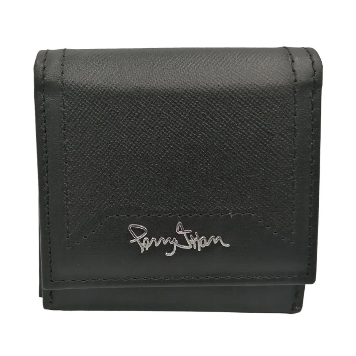 PERRY JHAN - Monedero De Correa Para Hombre de Cuero Negro 10102 - Perry Jhan