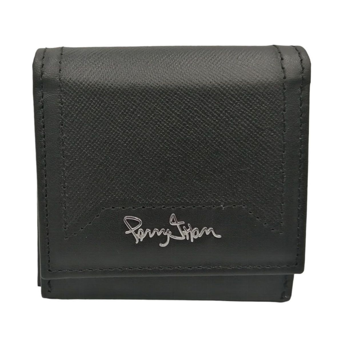 PERRY JHAN - Monedero De Correa Para Hombre de Cuero Negro 10102 - Perry Jhan