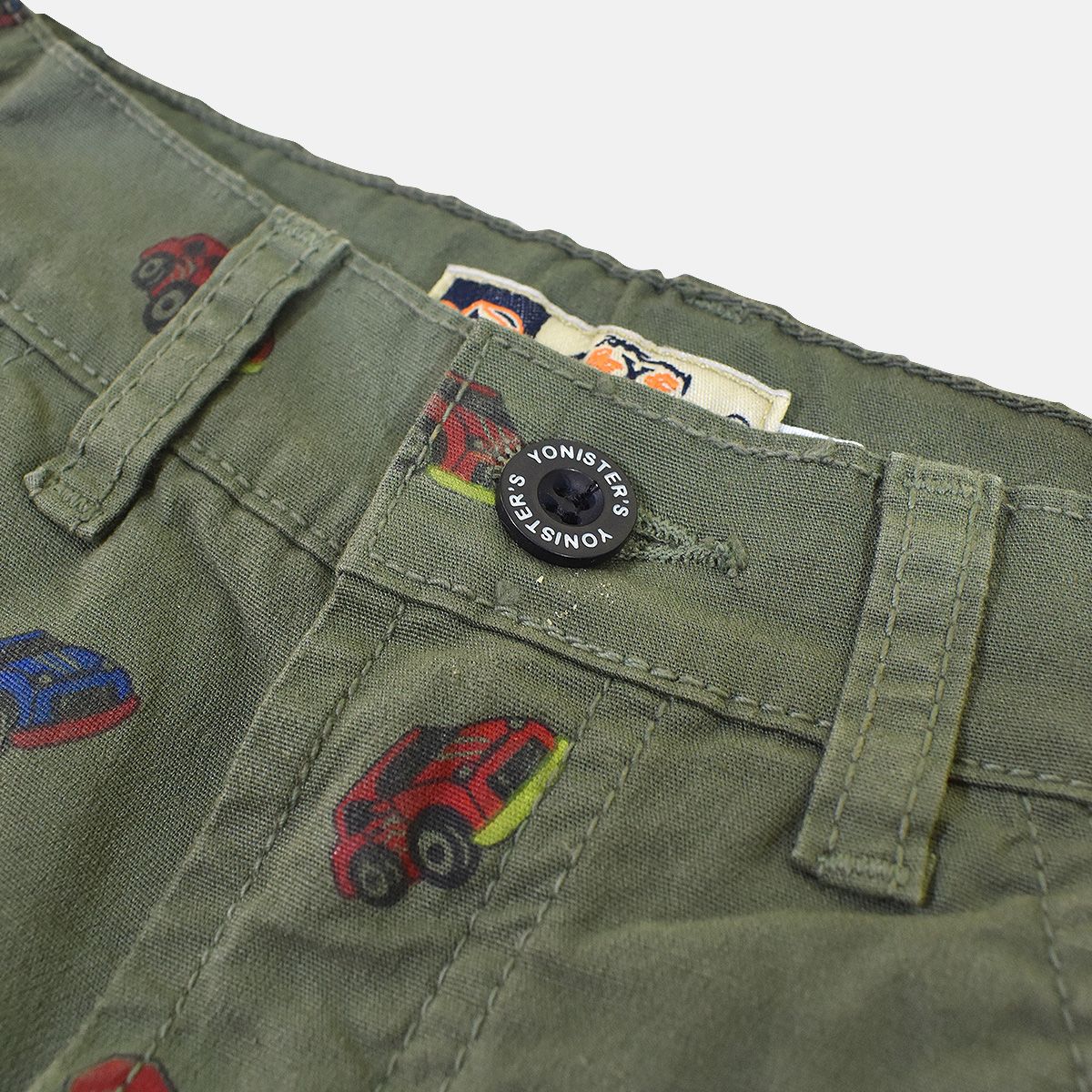 YONISTERS CLOTHING - Short Tafeta Estampado THE CAR Stretch Yonisters Clothing Verde