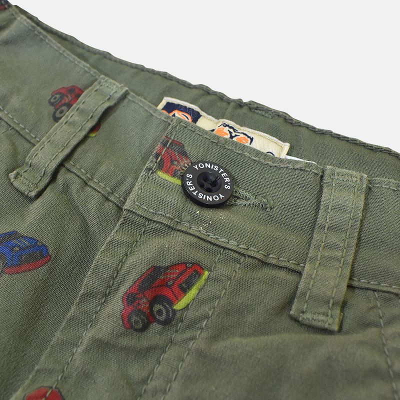 YONISTERS CLOTHING - Short Tafeta Estampado THE CAR Stretch Yonisters Clothing Verde