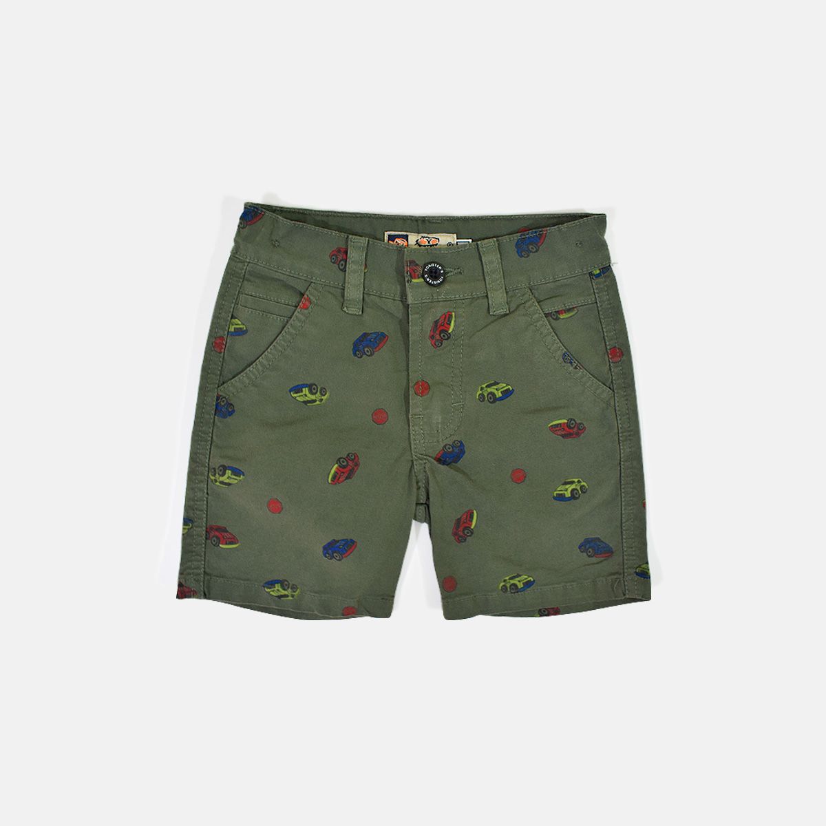 YONISTERS CLOTHING - Short Tafeta Estampado THE CAR Stretch Yonisters Clothing Verde