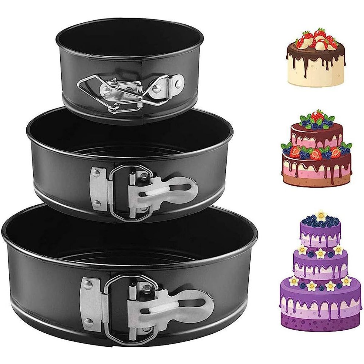 GENERICO - Molde Keke Pasteles Reposteria Set X 3 Piezas de calidad