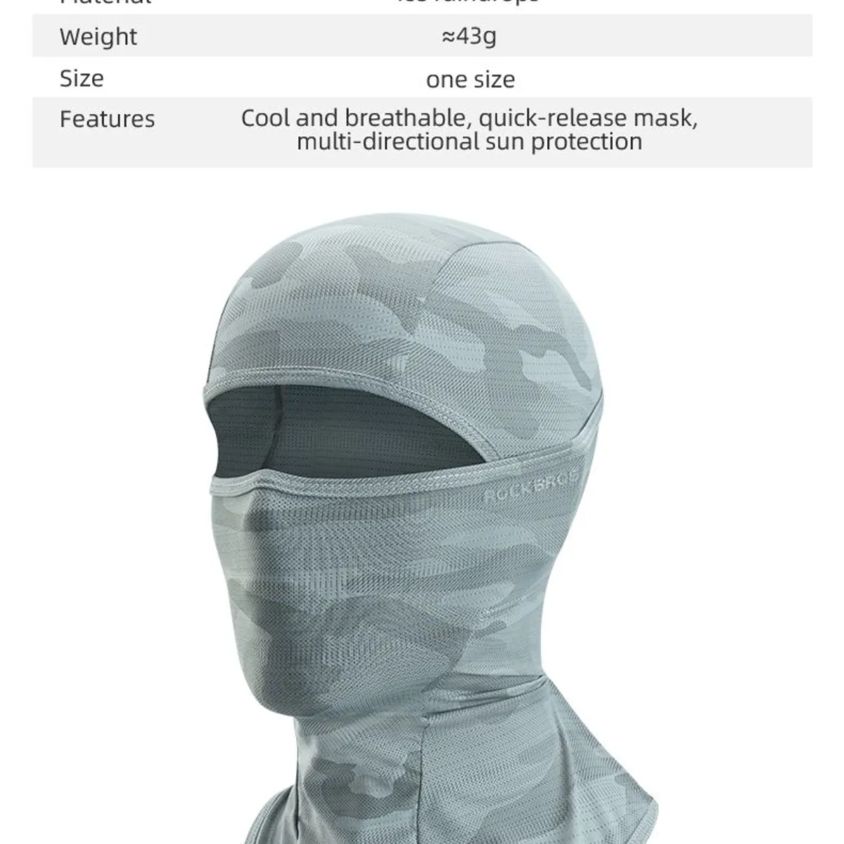 ROCKBROS - Pasamontaña Camuflado Ciclismo/Moto 1322000500