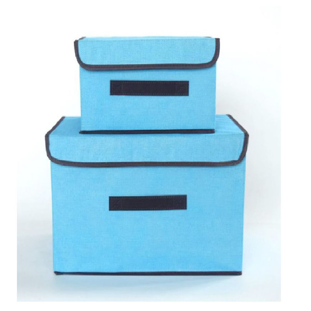 GENERICO - Caja de Almacenamiento con Tapa Portátil Plegable 36x24x23 cm Celeste