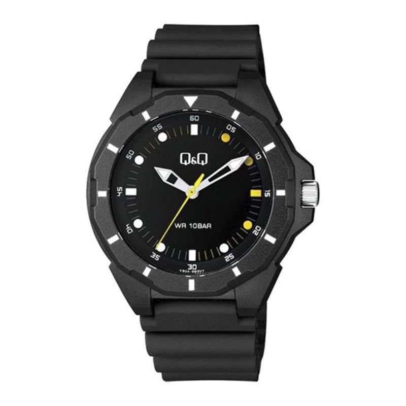 Q AND Q - Reloj QQ Analógico Hombre Deportivo Acuatico - Negro Am