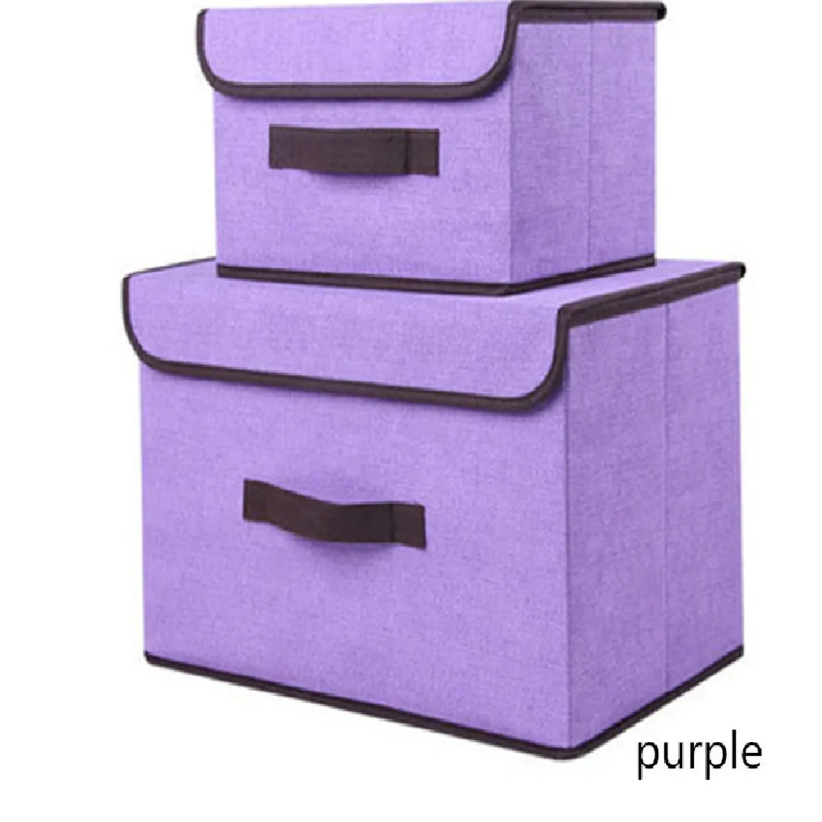 GENERICO - Caja de Almacenamiento con Tapa Portátil Plegable 36x24x23 cm Morado