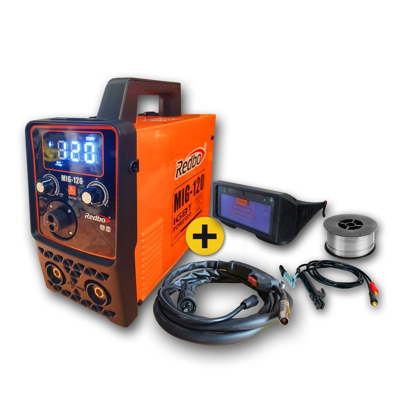 REDBO - Soldadora Inversora Mig 120Amp REDBO con Lentes Fotosensible