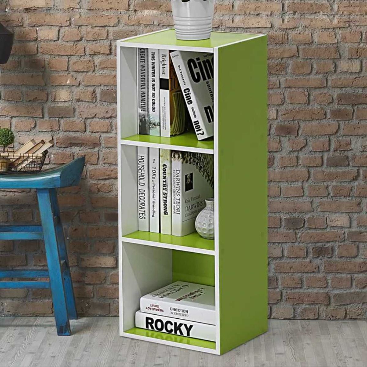 VENTITAS HOME - Librero Organizador Kofi Ventitas Home Verde y Blanco