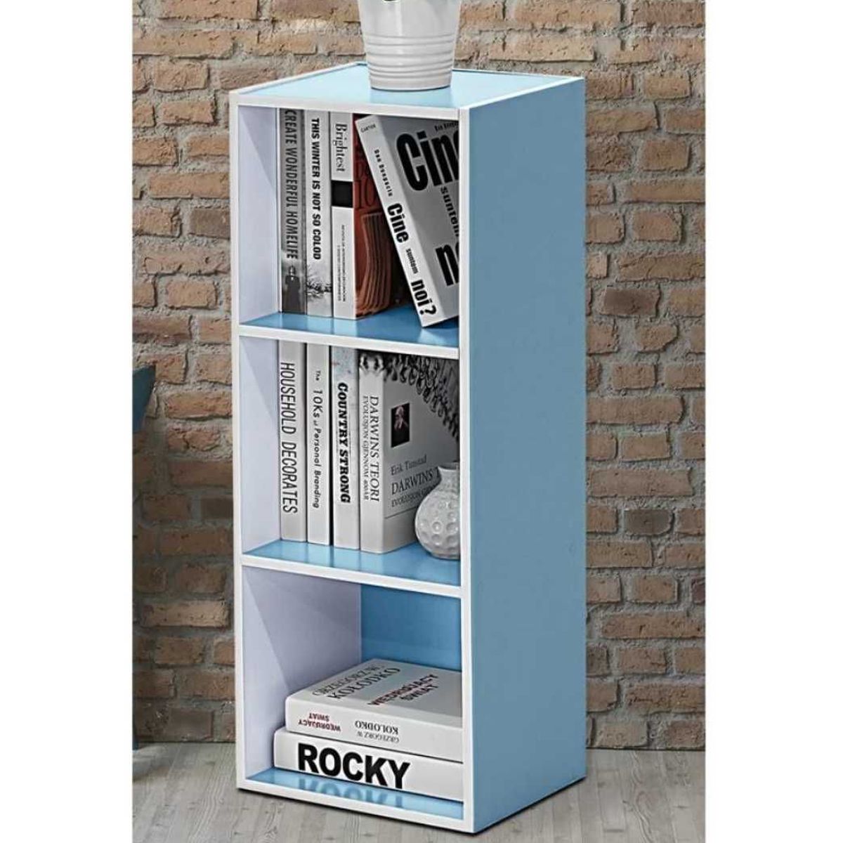 VENTITAS HOME - Librero Organizador Kofi Ventitas Home Celeste y Blanco