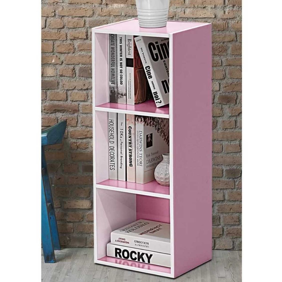 VENTITAS HOME - Librero Organizador Kofi Ventitas Home Rosado y Blanco