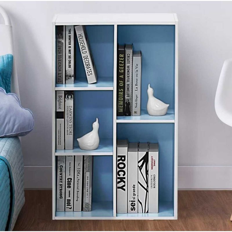 VENTITAS HOME - Librero Organizador Leona Ventitas Home Blanco y Celeste
