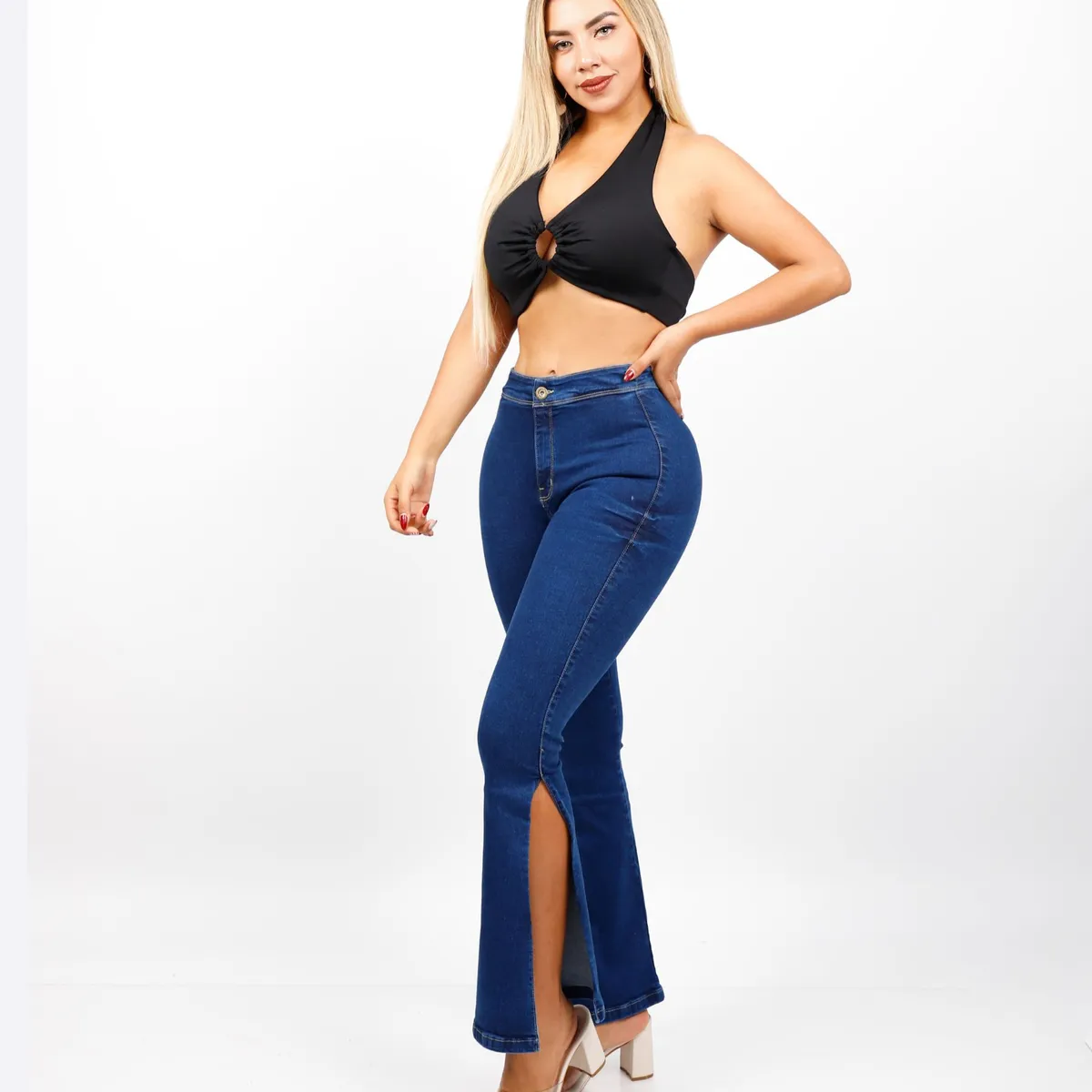 BENCUS JEANS - Pantalón Flare Jeans Zafiro Bootcut Celeste