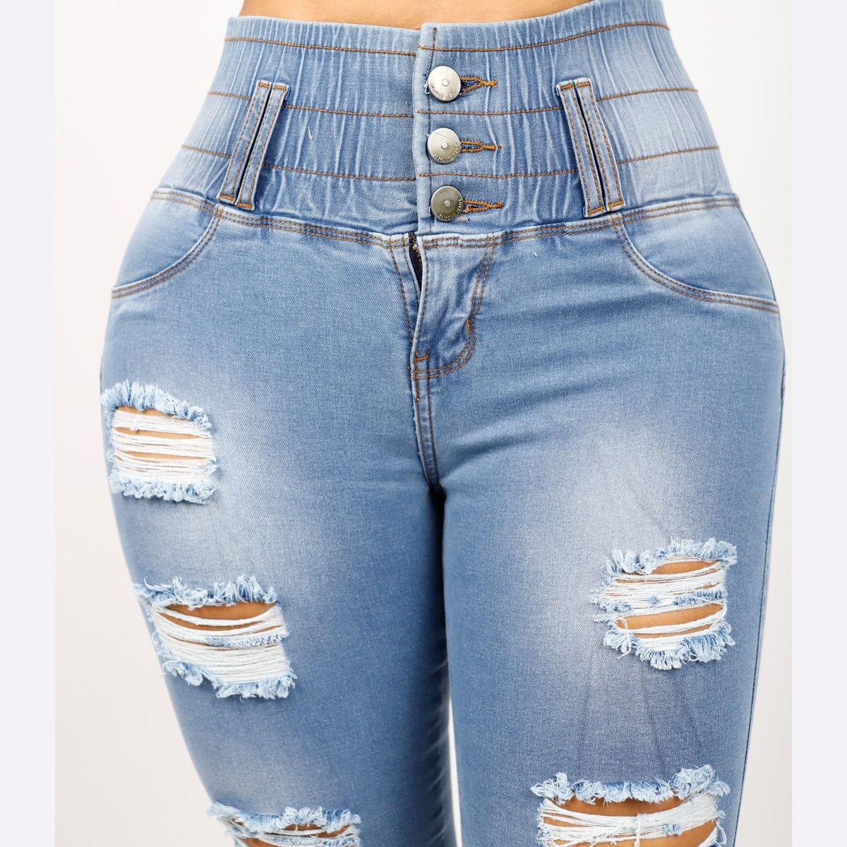 BENCUS JEANS - Pantalón Jean Mujer Modelo Cat Celeste