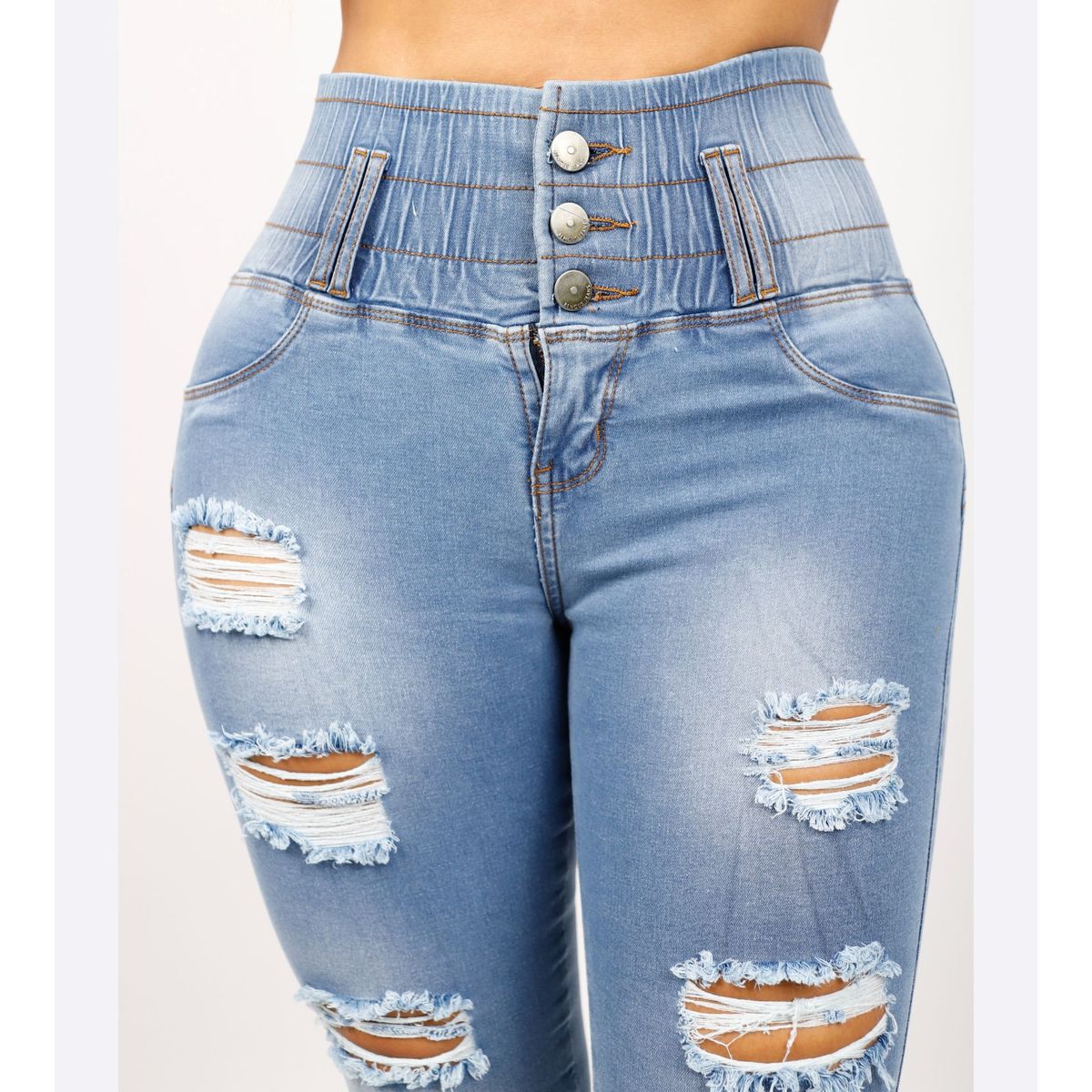 BENCUS JEANS - Pantalón Jean Mujer Modelo Cat Celeste