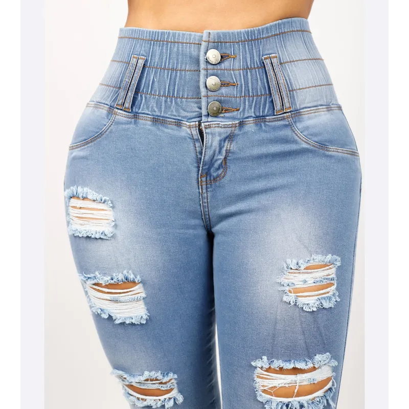 BENCUS JEANS - Pantalón Jean Mujer Modelo Cat Celeste